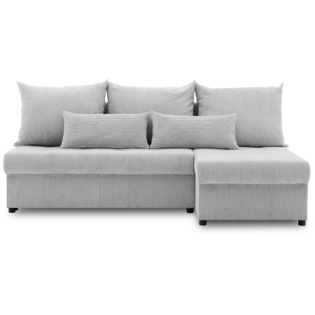 Narożnik uniwersalny, sztruksowy, LUMARO, 203x142x75 cm, jasny szary