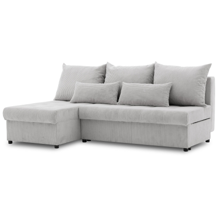 Narożnik uniwersalny, sztruksowy, LUMARO, 203x142x75 cm, jasny szary