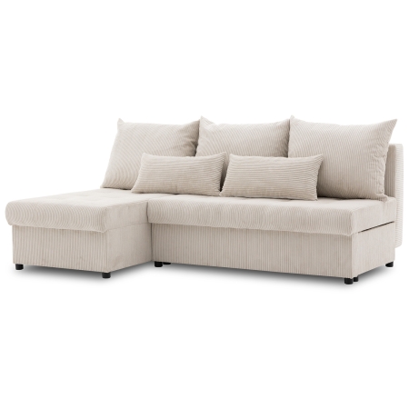 Narożnik uniwersalny, sztruksowy, LUMARO, 203x142x75 cm, beżowy