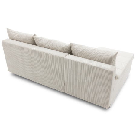 Narożnik uniwersalny, sztruksowy, LUMARO, 203x142x75 cm, beżowy