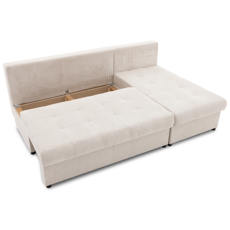 Narożnik uniwersalny, sztruksowy, LUMARO, 203x142x75 cm, beżowy