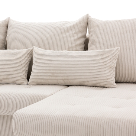 Narożnik uniwersalny, sztruksowy, LUMARO, 203x142x75 cm, beżowy