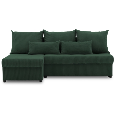 Narożnik uniwersalny, sztruksowy, LUMARO, 203x142x75 cm, butelkowa zieleń