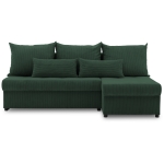 Narożnik uniwersalny, sztruksowy, LUMARO, 203x142x75 cm, butelkowa zieleń