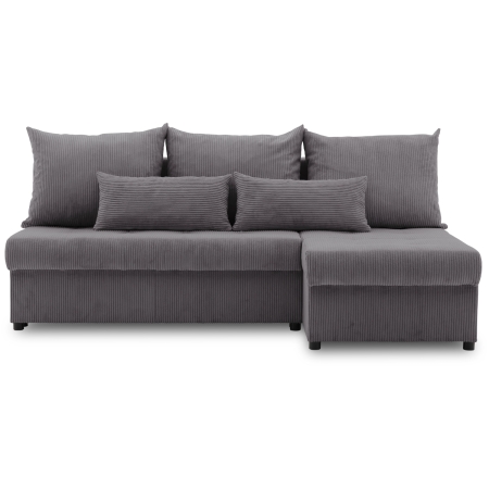 Narożnik uniwersalny, sztruksowy, LUMARO, 203x142x75 cm, ciemny szary