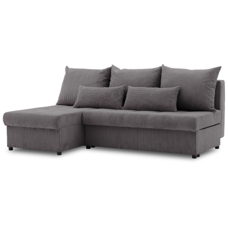 Narożnik uniwersalny, sztruksowy, LUMARO, 203x142x75 cm, ciemny szary