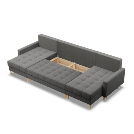 Narożnik U, skandynawski styl, NUBO, 294x140x92 cm, ciemny szary