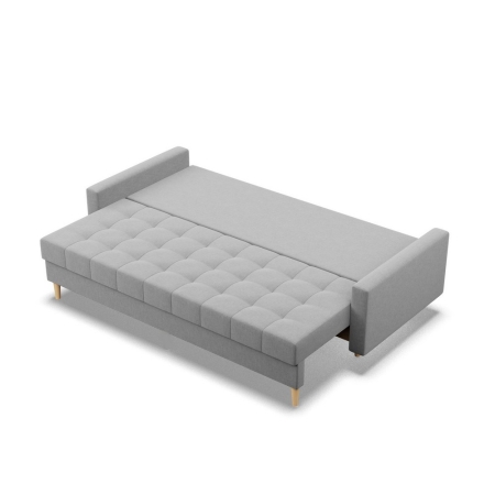 Kanapa skandynawska, pikowana, NUBO, 212x92x92 cm, jasny szary