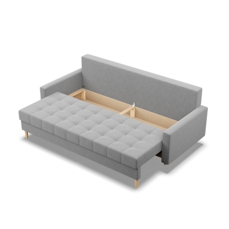 Kanapa skandynawska, pikowana, NUBO, 212x92x92 cm, jasny szary