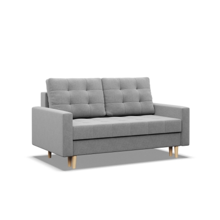 Sofa skandynawska, pikowana, NUBO, 152x92x92 cm, jasny szary