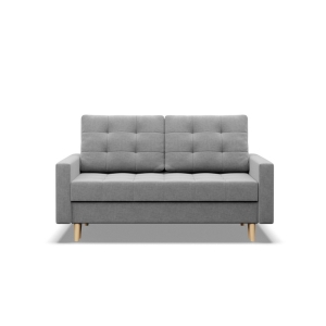 Sofa skandynawska, pikowana, NUBO, 152x92x92 cm, jasny szary