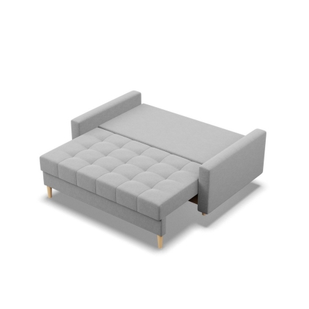 Sofa skandynawska, pikowana, NUBO, 152x92x92 cm, jasny szary