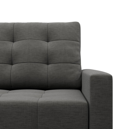 Sofa skandynawska, pikowana, NUBO, 152x92x92 cm, ciemny szary