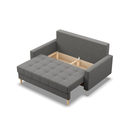 Sofa skandynawska, pikowana, NUBO, 152x92x92 cm, ciemny szary