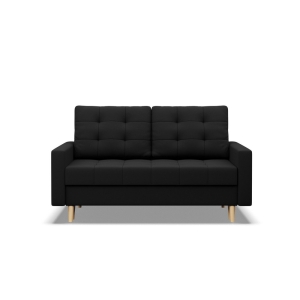 Sofa skandynawska, pikowana, NUBO, 152x92x92 cm, czarny