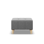 Pufa na nóżkach, pikowana, NUBO, 71x71x40 cm, jasny szary