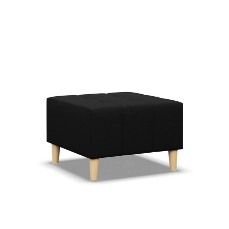 Pufa na nóżkach, pikowana, NUBO, 71x71x40 cm, czarny