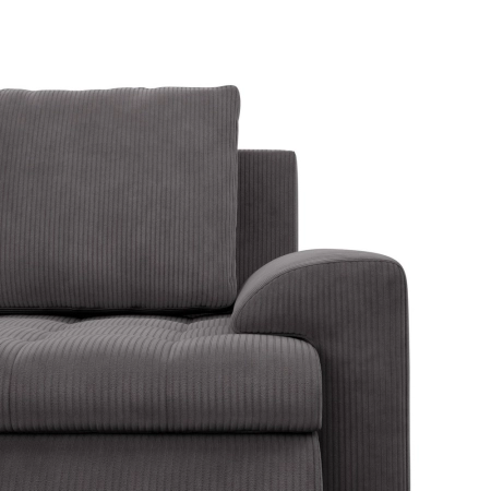 Narożnik U, z leżankami, BOSCO, sztruks, 302x159x89 cm, ciemny szary