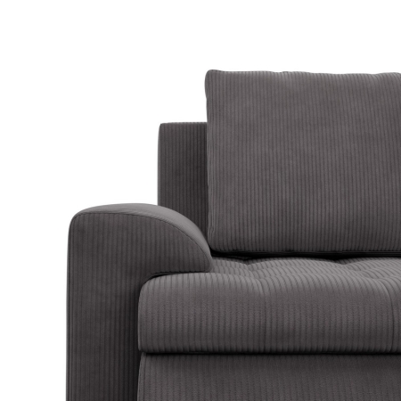 Narożnik U, z leżankami, BOSCO, sztruks, 302x159x89 cm, ciemny szary