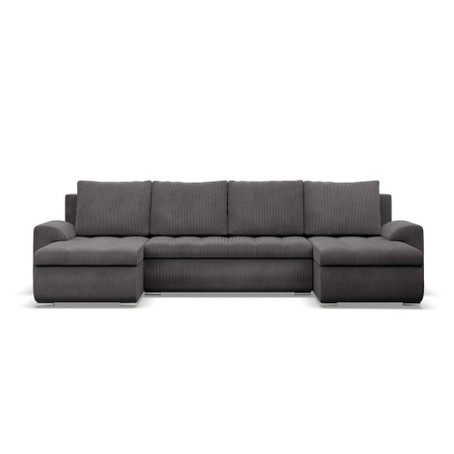 Przejdź do produktu Narożnik U, z leżankami, BOSCO, sztruks, 302x159x89 cm, ciemny szary