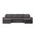 Narożnik U, z leżankami, BOSCO, sztruks, 302x159x89 cm, ciemny szary