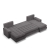 Narożnik U, z leżankami, BOSCO, sztruks, 302x159x89 cm, ciemny szary