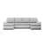 Narożnik U, z leżankami, BOSCO, ekoskóra, plecionka, 302x159x89 cm, biały, jasny szary