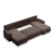 Narożnik U, z leżankami, BOSCO, ekoskóra, plecionka, 302x159x89 cm, brąz