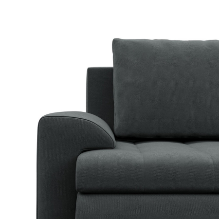 Narożnik U, z leżankami, BOSCO, velvet, 302x159x89 cm, ciemny szary