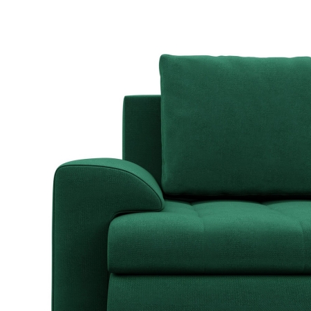 Narożnik U, z leżankami, BOSCO, velvet, 302x159x89 cm, butelkowa zieleń