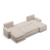 Narożnik U, z leżankami, BOSCO, velvet, 302x159x89 cm, beżowy