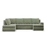 Duży narożnik U, lewostronny, BOSCO, sztruks, 300x200x89 cm, oliwkowy