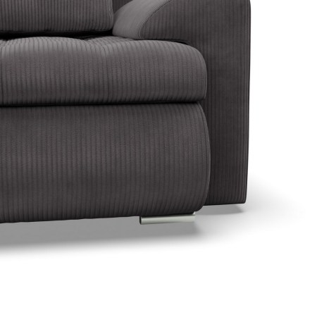 Duży narożnik U, lewostronny, BOSCO, sztruks, 300x200x89 cm, ciemny szary