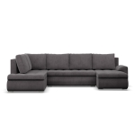 Duży narożnik U, lewostronny, BOSCO, sztruks, 300x200x89 cm, ciemny szary