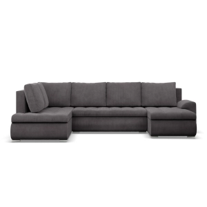 Duży narożnik U, lewostronny, BOSCO, sztruks, 300x200x89 cm, ciemny szary