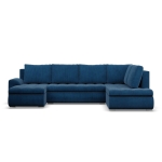 Duży narożnik U, prawostronny, BOSCO, sztruks, 300x200x89 cm, granatowy