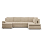 Duży narożnik U, prawostronny, BOSCO, sztruks, 300x200x89 cm, beżowy