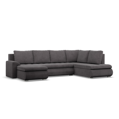 Duży narożnik U, prawostronny, BOSCO, sztruks, 300x200x89 cm, ciemny szary