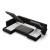 Duży narożnik U, lewostronny, BOSCO, ekoskóra, 300x200x89 cm, czarny, szary
