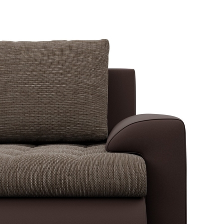 Duży narożnik U, lewostronny, BOSCO, ekoskóra, plecionka, 300x200x89 cm, brąz