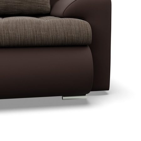 Duży narożnik U, lewostronny, BOSCO, ekoskóra, plecionka, 300x200x89 cm, brąz