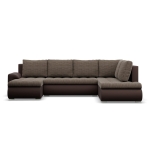 Duży narożnik U, prawostronny, BOSCO, ekoskóra, plecionka, 300x200x89 cm, brąz