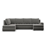 Duży narożnik U, lewostronny, BOSCO, velvet, 300x200x89 cm, szary