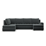 Duży narożnik U, lewostronny, BOSCO, velvet, 300x200x89 cm, ciemny szary