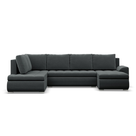 Duży narożnik U, lewostronny, BOSCO, velvet, 300x200x89 cm, ciemny szary