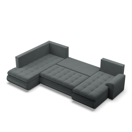 Duży narożnik U, lewostronny, BOSCO, velvet, 300x200x89 cm, ciemny szary