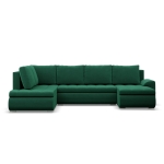 Duży narożnik U, lewostronny, BOSCO, velvet, 300x200x89 cm, butelkowa zieleń