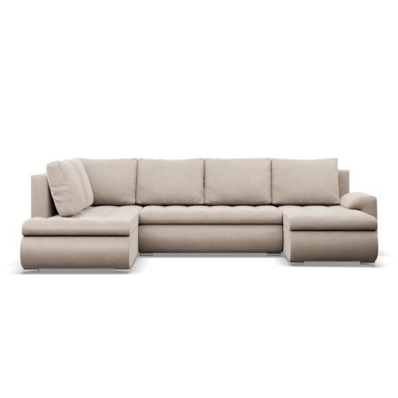 Duży narożnik U, lewostronny, BOSCO, velvet, 300x200x89 cm, beżowy