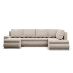Duży narożnik U, prawostronny, BOSCO, velvet, 300x200x89 cm, beżowy