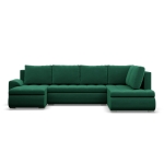 Duży narożnik U, prawostronny, BOSCO, velvet, 300x200x89 cm, butelkowa zieleń